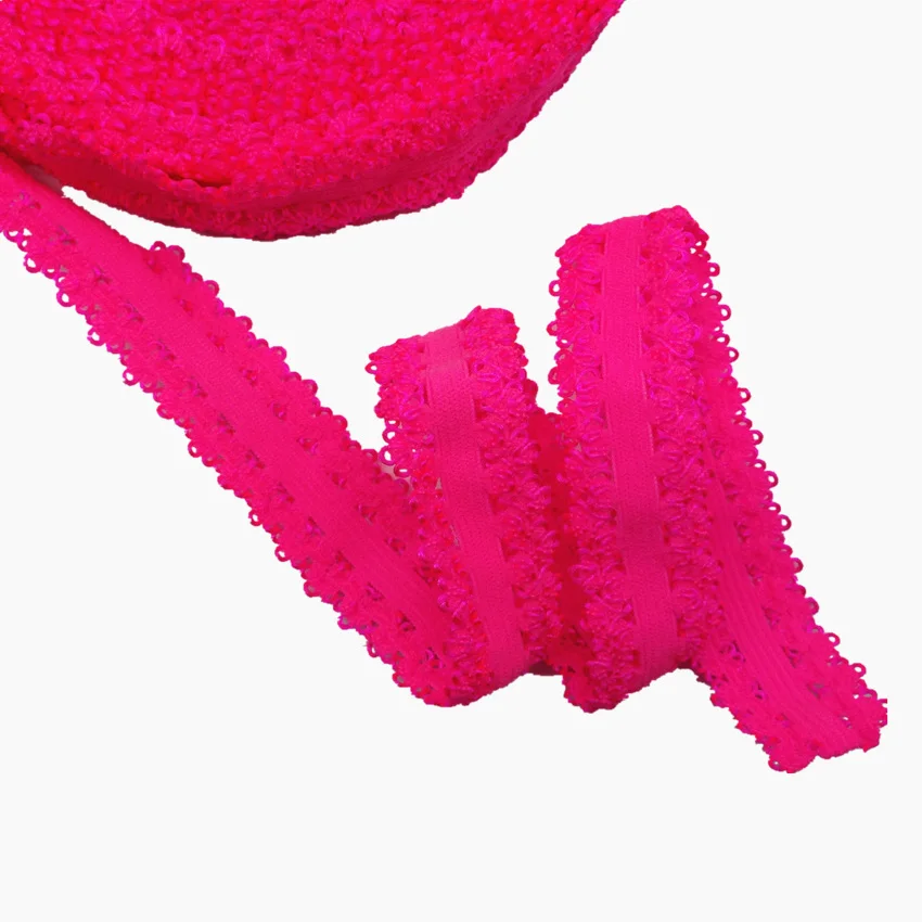 5 ярдов 22 мм красочная эластичная кружевная лента Корона складывается за эластичную кружевную ленту из спандекса DIY аксессуары для волос - Цвет: L20 Hot pink