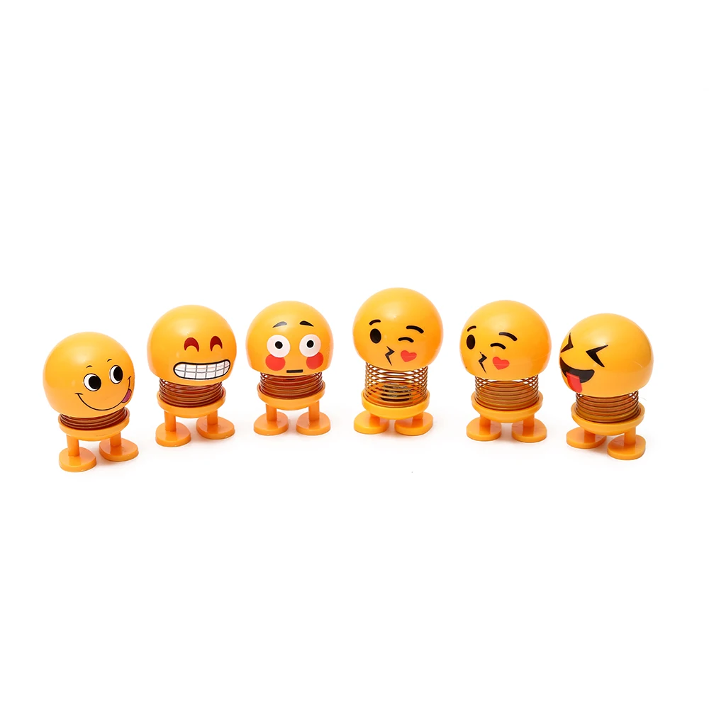 

car accessories ornaments spring shaking head doll expression pack smile yellow funny toys