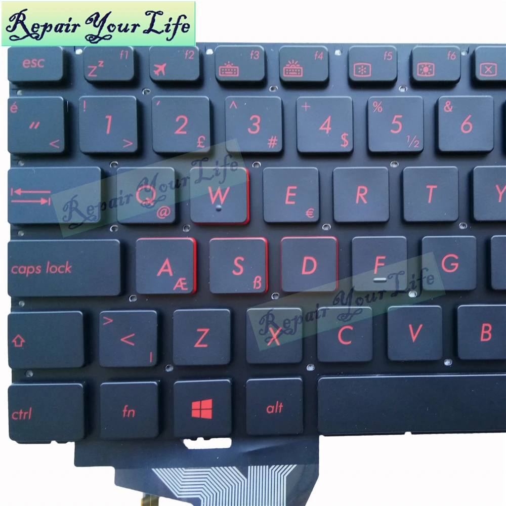Клавиатура для ноутбука Asus GL552 GL552V GL552VL GL552VW GL552VX GL552JX Турция TR blue kb красные клавиши