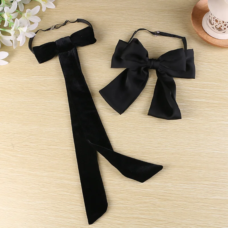 

Black Suede bow chocker neck chain new style mini scarf bow tie knot necklace