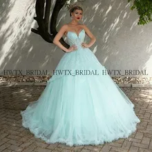 Новые мятно-зеленые пышные платья Illsuion Милая многоярусные юбки фатиновые Бальные платья Сладкие 16 Выпускные Платья de 15 anos