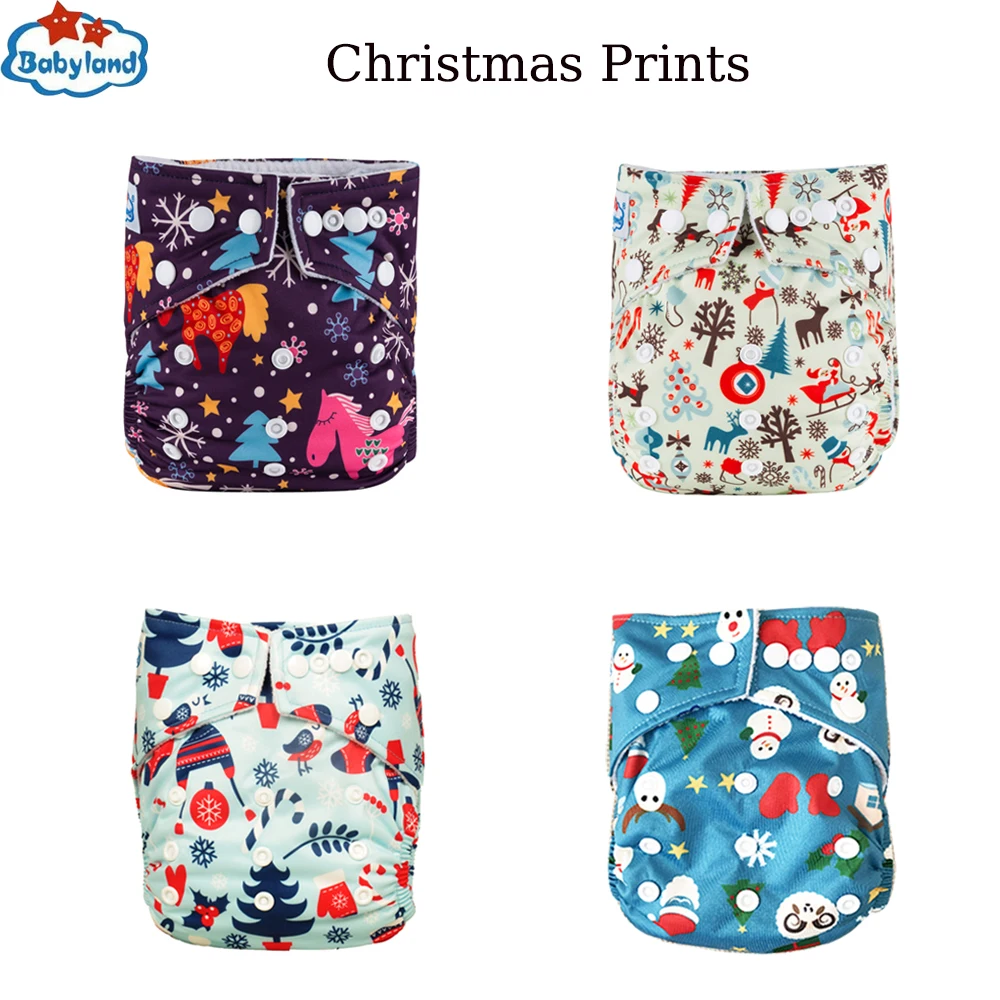 

Christmas Prints Christmas Gift 1PC Child Cloth Nappy Waterproof Diapers Reusable Nappy Covers Soft & Comfortable Fabric Diapers