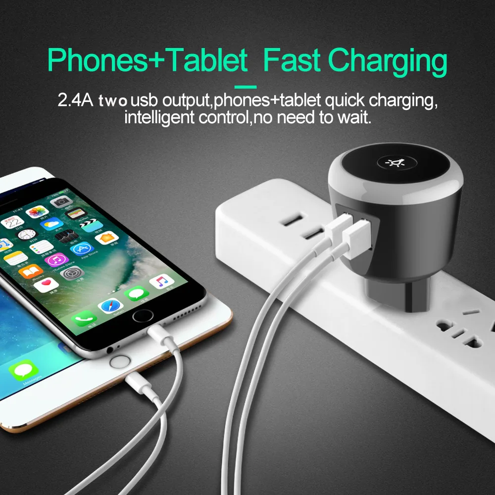 USB зарядное устройство VOXLINK умное светодиодное быстрое для iPhone X Xs 8 iPad Samsung Galaxy s8 s9