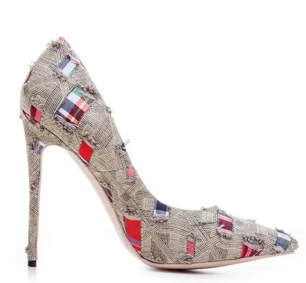 

Moraima snc 2019 The Most Popular High heel stiletto pointed denim explosion women's shoes