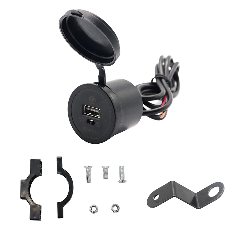 12 24V на руль мотоцикла или 5V 2.1A Usb Зарядное устройство адаптер с переключателем +