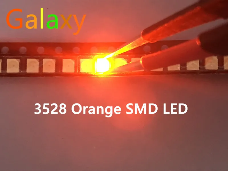 100 шт SMD Led 3528/1210 оранжевый/Янтарный Smd/smt Plcc-2 высокого качества Ультраяркий Свет-излучающие диоды