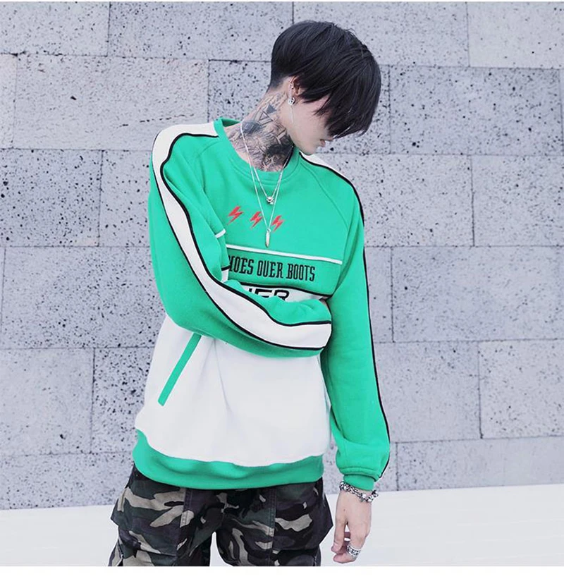 Patchwork Oversize Windbreaker Pullover Jackets Male Coats Vintage Varsity Jacket Men Fashions  (27)