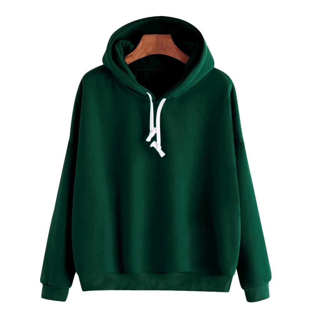 Women Solid Color Hoodies New Style Casual Loose Oversize