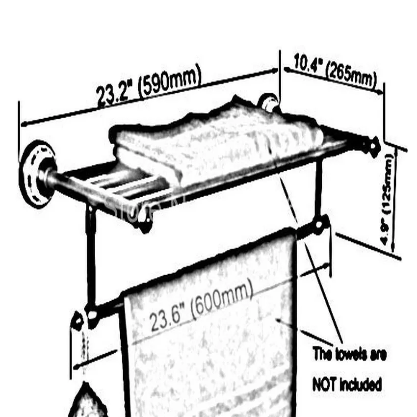 Аксессуар для ванной комнаты Винтаж Ретро; Античная Латунь Настенные полотенцесушитель в ванную вешалка для хранения полка бар aba411