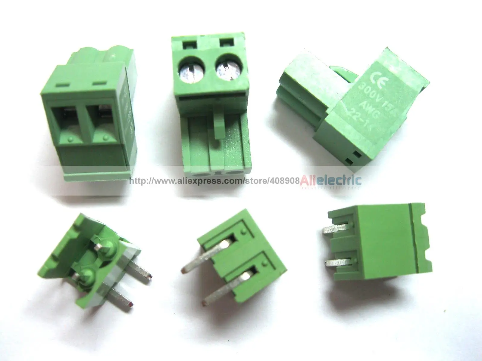 200 Pcs 5.08mm Angle 2 Pin Screw Terminal Block Connector Pluggable Type Green | Обустройство дома