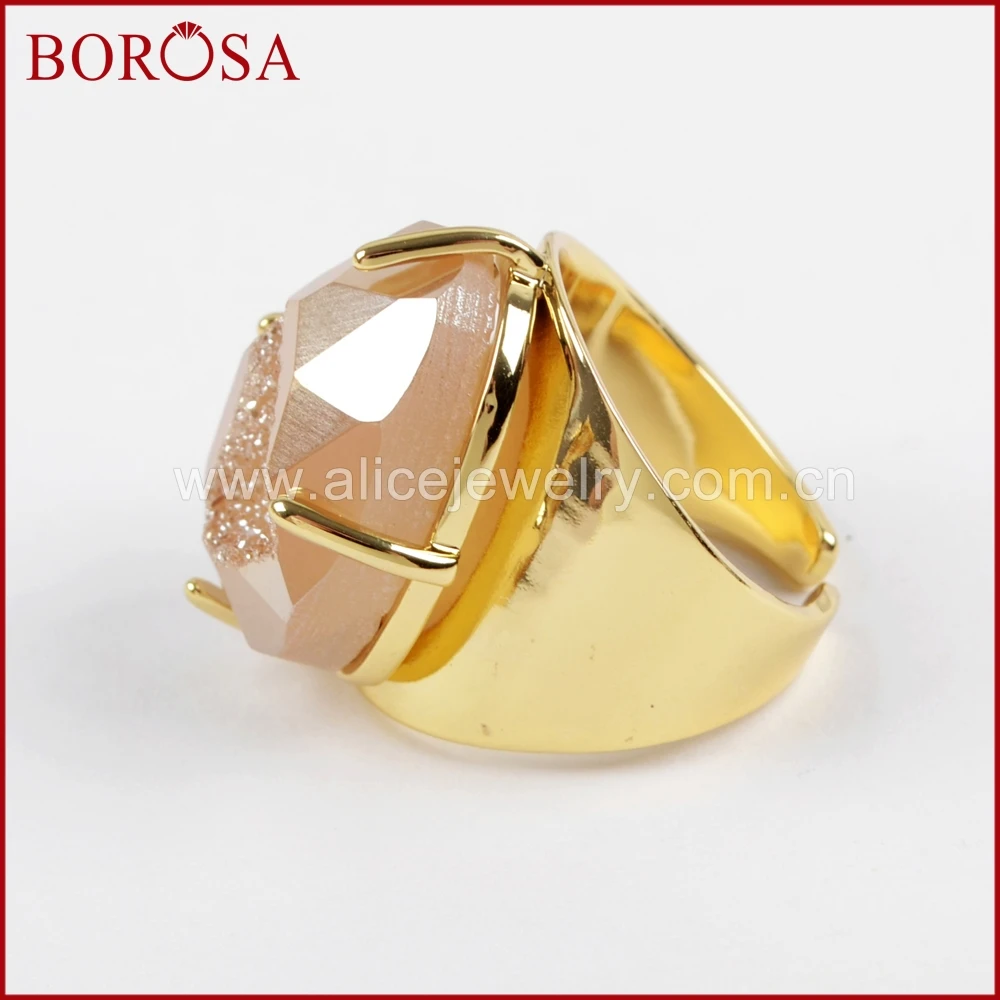 BOROSA 5 шт. оптовая продажа Золотое кольцо в форме яйца с когтями из титана
