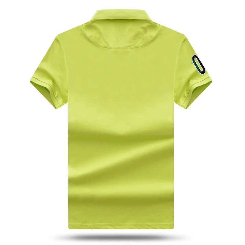Мужские однотонные рубашки поло, повседневный стиль бренд Slim Fit Polo новая небесно-синяя рубашка-поло мужские поло для мужчины Мужская Летняя мода - Цвет: Зеленый
