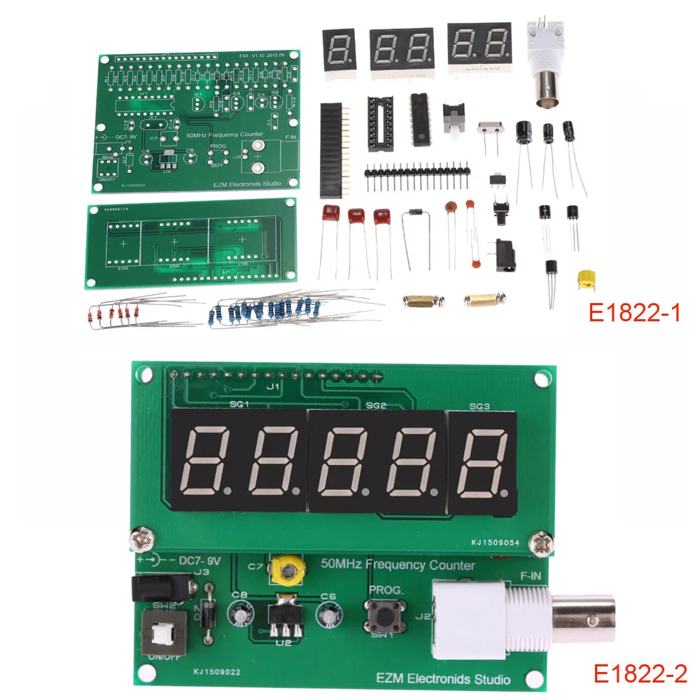 

High Sensitivity 1Hz-50MHz Frequency Meter Counter Measurement Tester Module 7V-9V 50mA DIY Kit