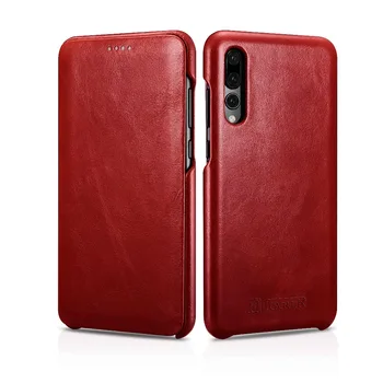 

For Huawei P20 Pro Case Luxury Slim Hard Vintage Genuine Leather Armor Flip Full Protective Back Phone Case Cover Funda Capa