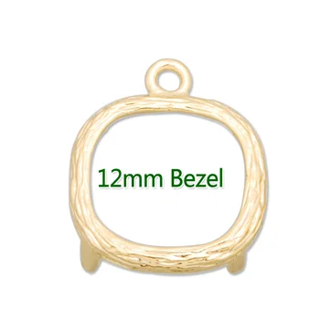 

2015 New Square Type Brass Beads Frames Gold Tone Blanks 12*12 mm, 20 PCS-C2552