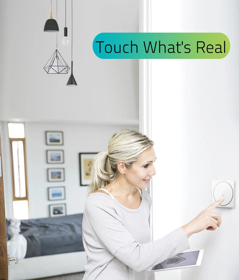 WIFI smart touch switch, Wireless Remote Control wifi Switch, Glass panel touch light Switch, Smart Sensor Wall light switch (2)