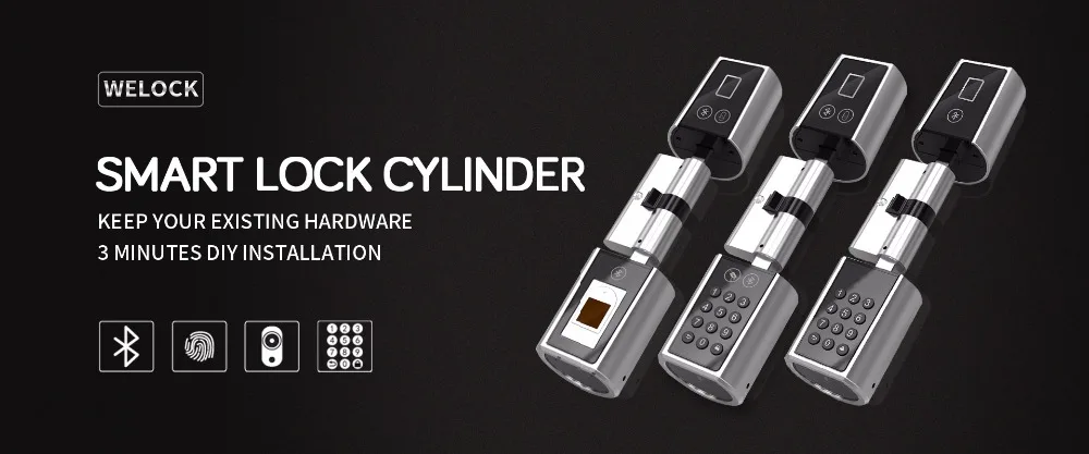 Sale World Smallest Smart Door Lock Bluetooth Intelligent Home Small Electronic Digital Cylinder Door Lock 3