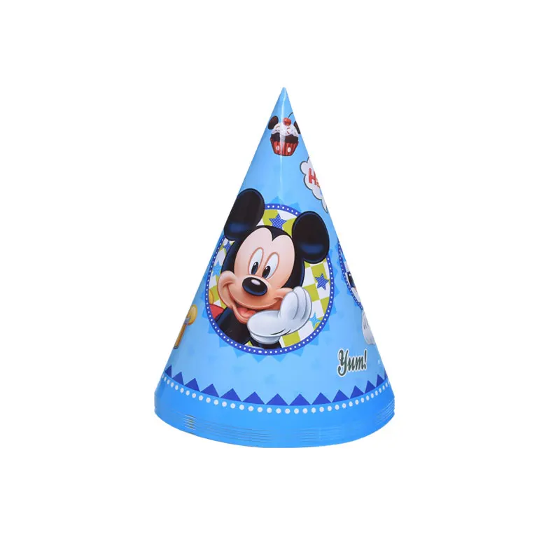 Микки Маус дети день рождения поставки Минни Маус вечерние украшения наборы Бумажная гирлянда тарелки чашки, ребенок, душ принадлежности - Цвет: capB 6pcs