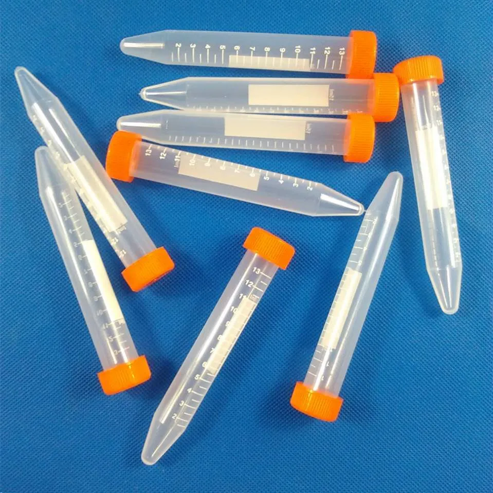 

20pcs/lot 15ml Plastic Test Tubes Centrifuge Tubes 13ml Scale with Screw cap Sharp bottom Polypropylene Sample Tube