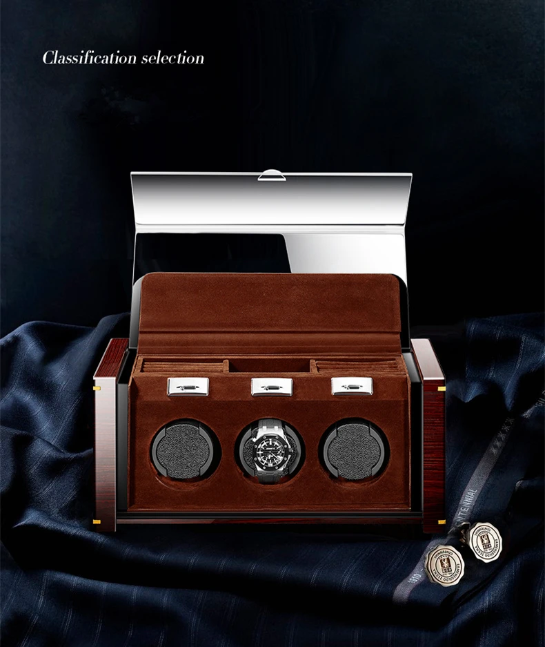 Высококачественный рояльный лаковый виндер механических часов ящик из твердой древесины для автоматических часов с ювелирным ящиком часы дисплей