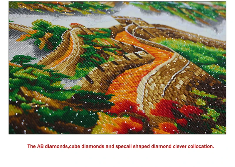 Специальная Алмазная мозаика, наборы для вышивки крестиком, жемчуг, алмазная вышивка, пейзаж, сделай сам, алмазная живопись 5d, украшение для дома, Великая стена