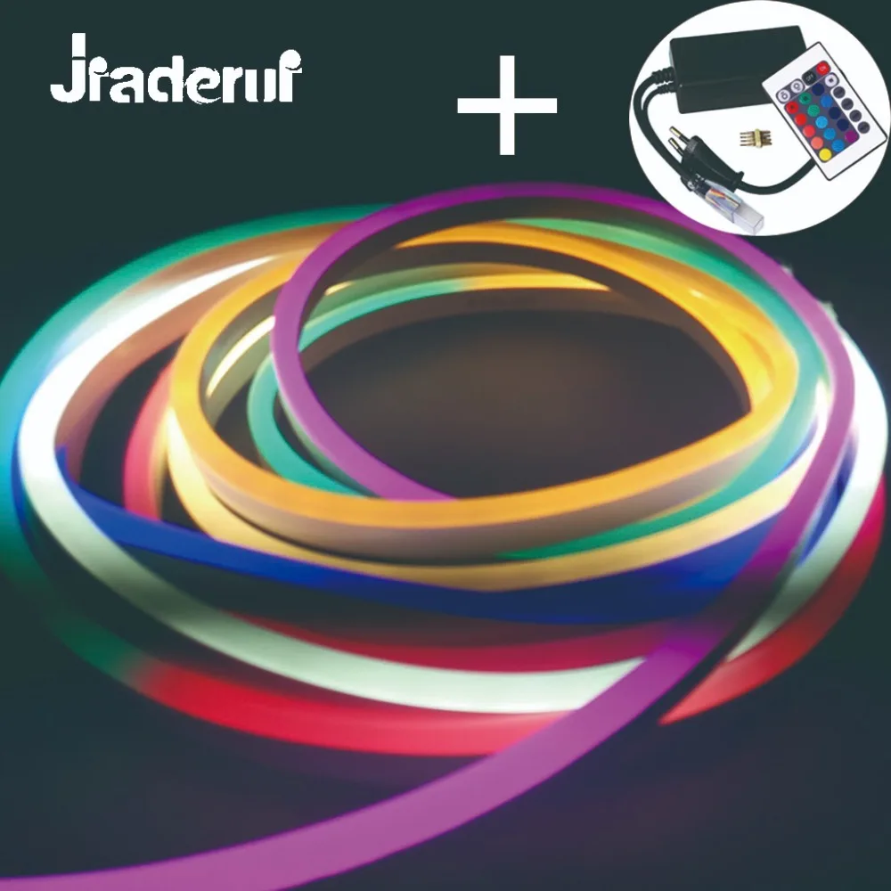 

Jiaderui Flexible Neon LED Strip Light IP67 Waterproof 120LED/M EU Plug AC220V RGB Soft Tube Strip Light SMD 5050 Garland String