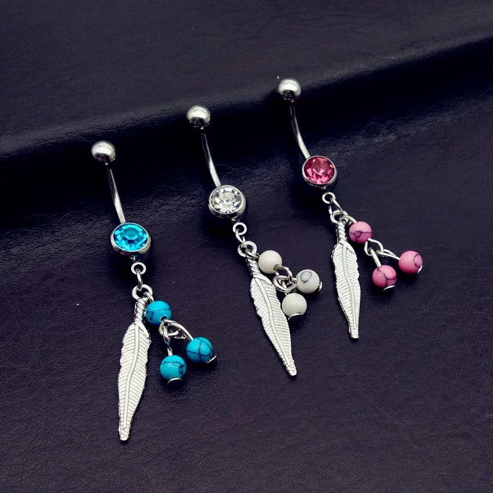 2017 Vintage bead Navel belly button Ring Hypo alergenic navel ball