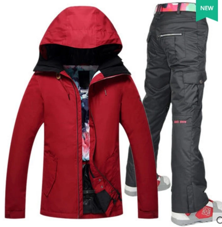 red snow suit womens
