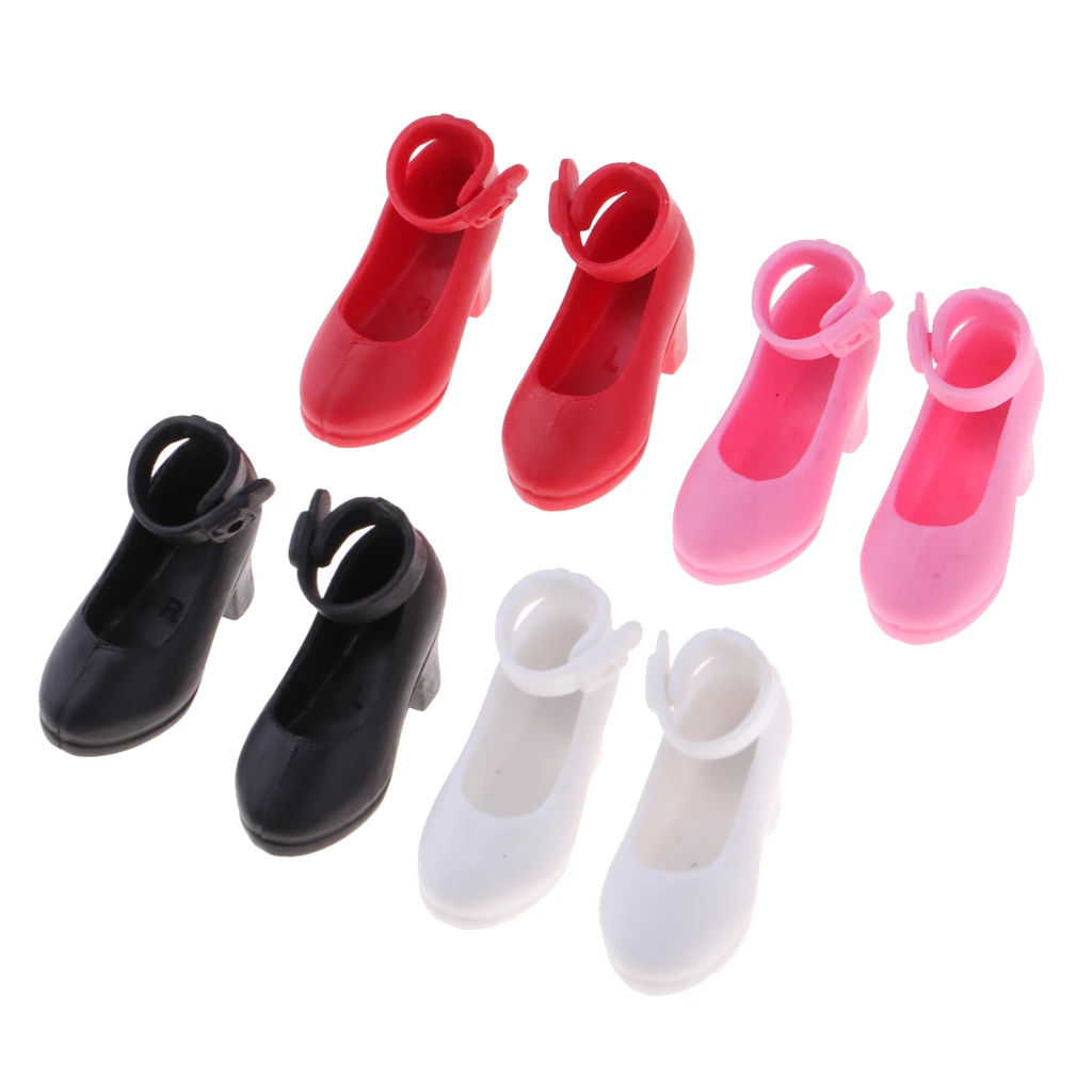 4Pairs 1/6 High Heel Shoes For Dolls For Licca Momoko Doll Shoes Fashion  Plastic Shoes For Girls Dolls White Red Shoes