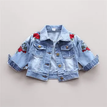 

2017 spring autumn new baby spring and summer new jacket for girl kids clothes 1-2-3 year old girl cowboy jacket baby coat