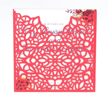 

Laser cut high quality bridal shower favors wedding invitation card