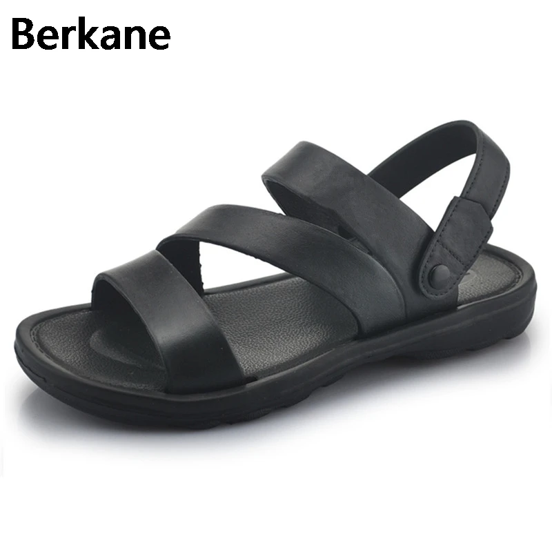 Men Sandals Leather 2017 Gladiator Slippers Beach Summer Straps Casual Shoes Outdoor Zapatos Slides Flip Flops Fashion Sandalias