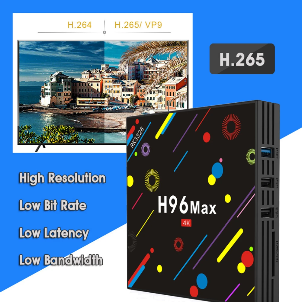 H96 MAX 4G RAM 32G ROM Android 7.1 tv box With wireless keyboard smart TV box Rockchip RK3328 Quad-core Support media play