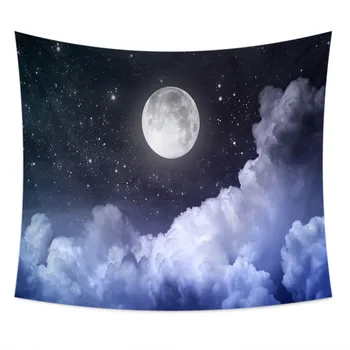 

SOFTBATFY Night Sky Moon Tapestry Art Wall Hanging Decor Bedside Tapestry