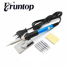 60 Вт Мини Регулируемая температура железная ручка электрического паяльника тепловой карандаш паяльная станция с железными наконечниками