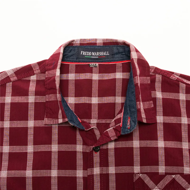 Casual Men's Long Sleeve Plaid Dress Shirt Cool Classic 100% Cotton Male Social Work Business Dress Shirt Tops Camisa Masculina (4)