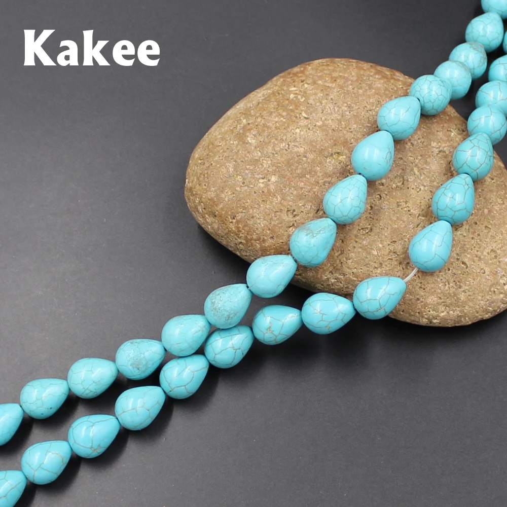 

Kakee Natural Water Drop Turquoises Gem Stone Beads Supplies for Jewelry Making DIY Materials to Make Fashion Earrings Necklaces
