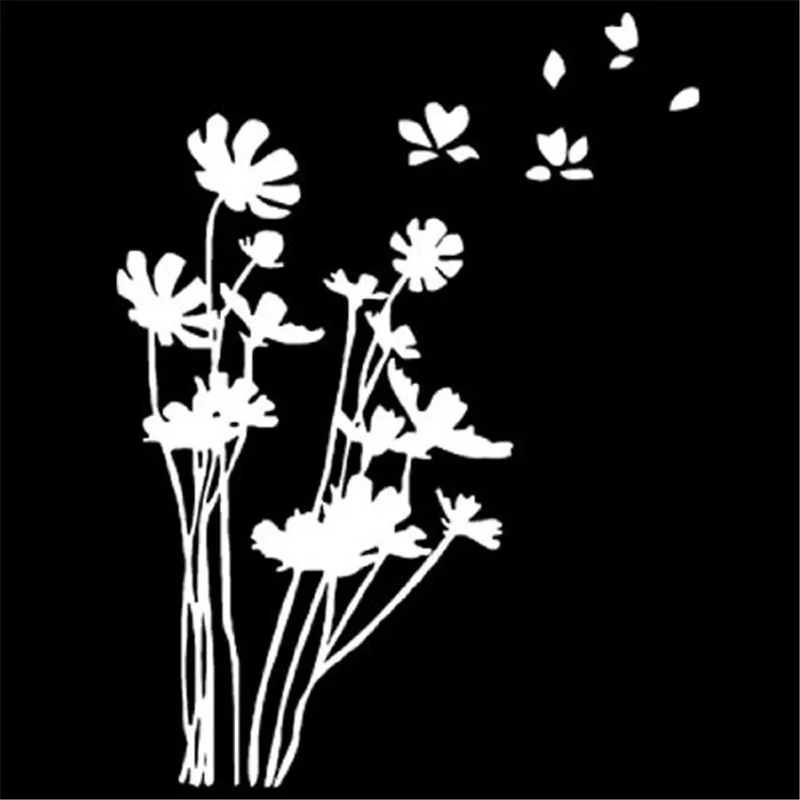 

Flowers in the Wind Window Decal Sticker 7.5" Vinyl Decal Window Sticker for Laptop Ipad Window Wall Car Truck Motorcycle