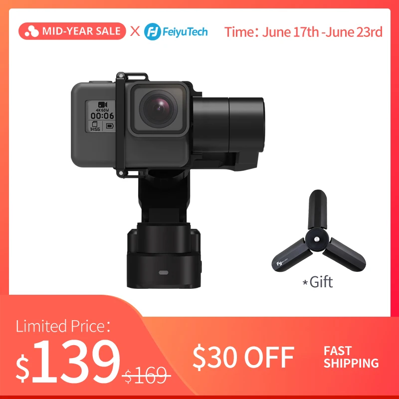 

FeiyuTech WG2X Wearable Mountable Action Camera Gimbal Splash-proof Stabilizer for GoPro Hero 7 6 5 4 Sony RX0 Action Camera