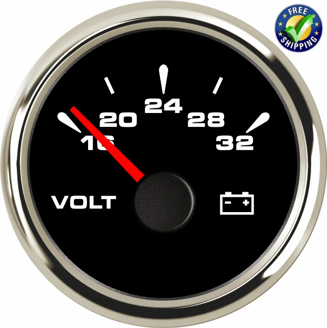 Pack of 1 52mm Auto Pointer Type Voltmeters 9 32V Volt Meters Waterproof Volt Gauges with Red
