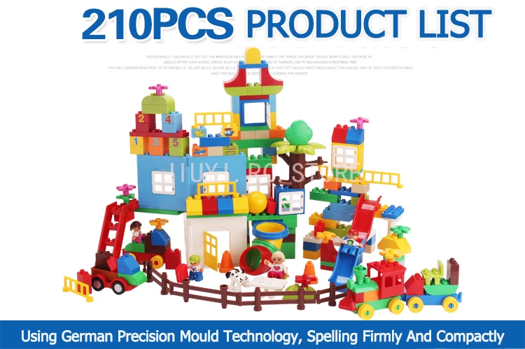 210pcs Big Size Castle Amusement Park Model Building Blocks Bricks Kids Toys Compatible With Legos HM183 (2)