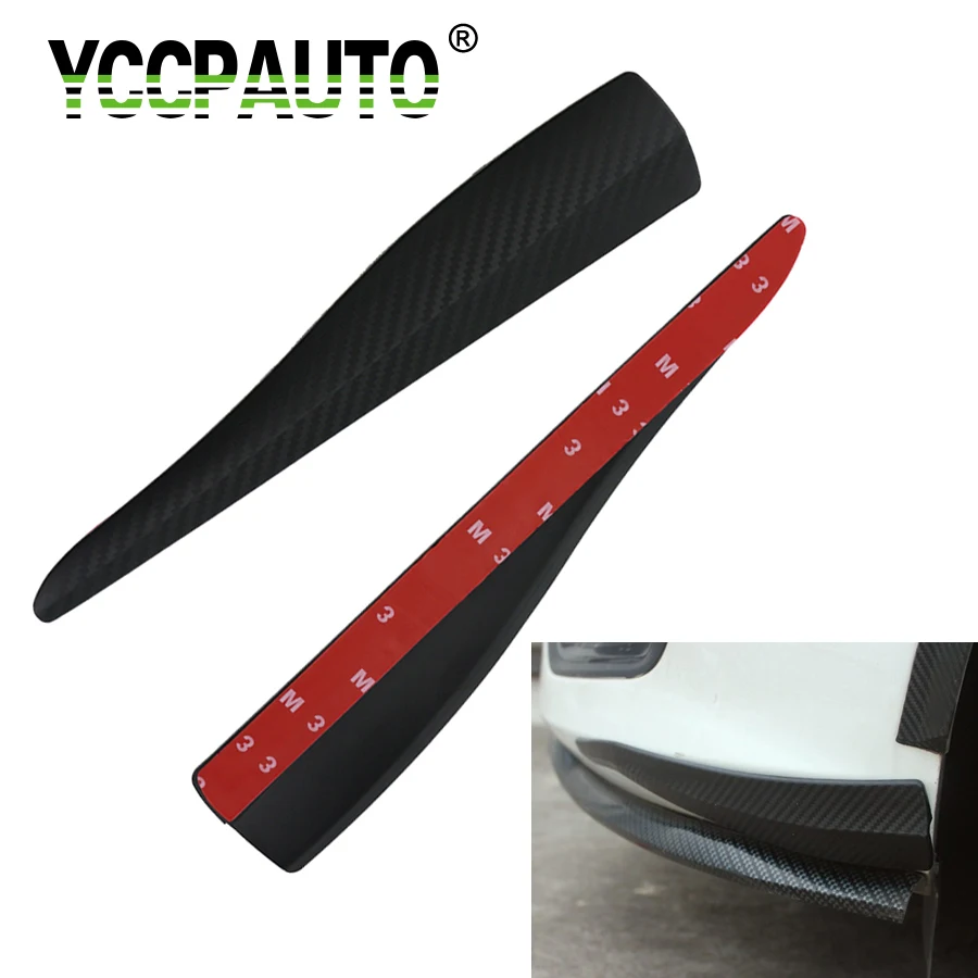 

YCCPAUTO Car Anti-scratch Tire Edge Guard Protection Front Wheel Bumper Eyebrow Carbon Fiber Trunk Mud Stickers Cover 2PCS