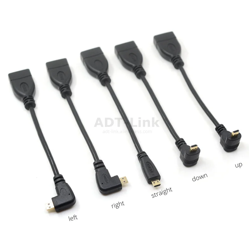 Вверх вниз вправо влево Угловой Micro HDMI к HDMI адаптер «Папа-мама» Разъем 10 см для HDTV Тип D hdmi micro hdmi угол кабеля