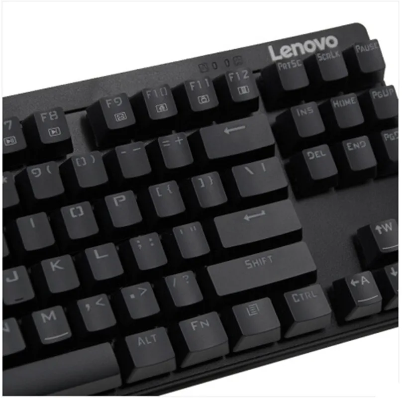 Бесплатная доставка Lenovo mk100 87 ключ механическая клавиатура черный синий оси