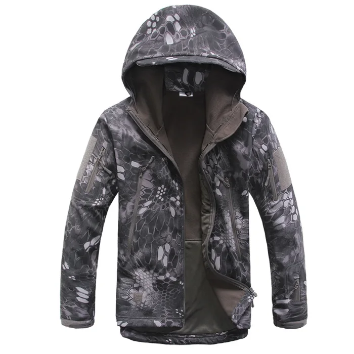 

Shark skin soft shell python pattern camouflage windbreaker jacket 4 color