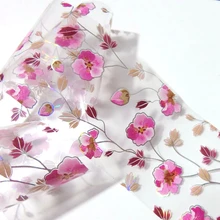 Прозрачная голографическая фольга для ногтей, красная роза, цветок, лист, переводная наклейка, сделай сам, дизайн ногтей, переводная наклейка, инструменты для маникюра 100 см