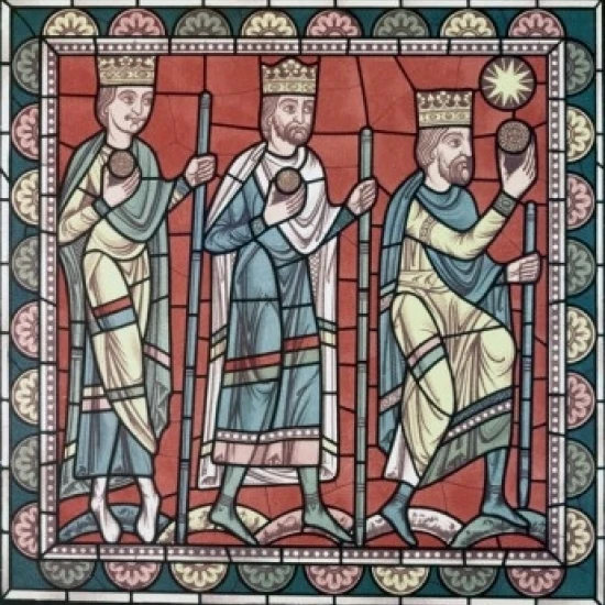 The Wise Men Directed To Bethlehem 12th Century Stained Glass Chartres Cathedral  France Poster Print (18 x 24)