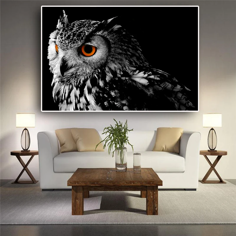 Waliicorners Wall Art Canvas Painting Black White Owl Posters And Prints Nordic Animals Pictures For Living Room Scandinavian Cuadros Decor 6 4