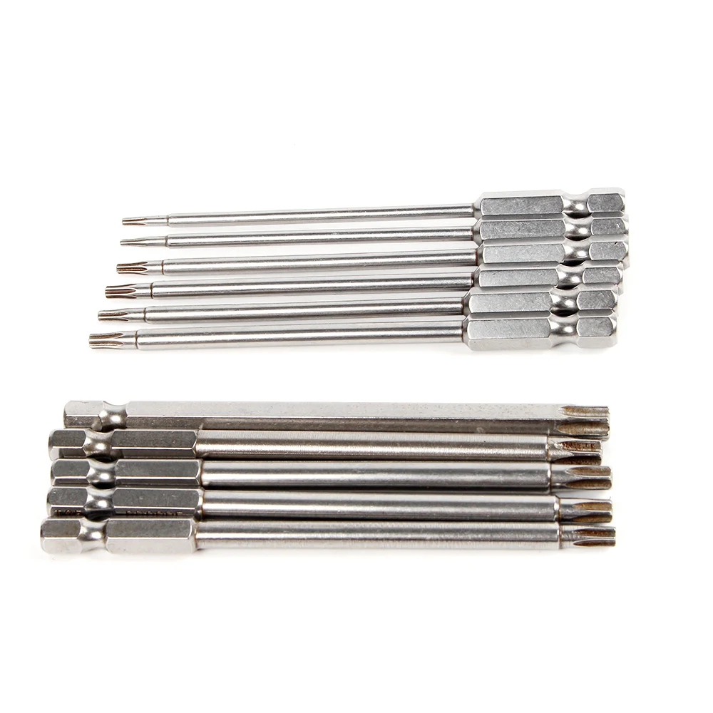 

HOEN 11pcs/set 100mm Bits Set Sturdy Chrome Vanadium Steel Screwdriver Bit Head Set Torx Hex Tri-Wing Spanner Cross-head Bits
