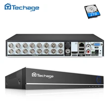 Techage H.264 16CH 1080N AHD CCTV DVR NVR P2P облачная Безопасность цифровой видео регистратор для 1080P HDMI видео аналоговый AHD IP камера